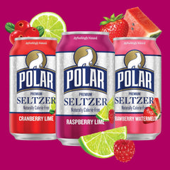 Polar Seltzer Water Berries Variety Pack, 12 fl oz cans, 18 pack