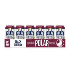 Polar Seltzer Water Black Cherry, 12 fl oz cans, 18 pack
