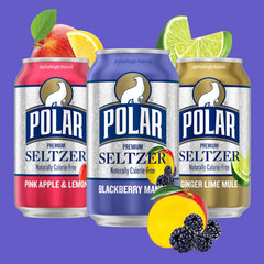 Polar Seltzer Water Newbies Variety Pack, 12 fl oz cans, 18 pack